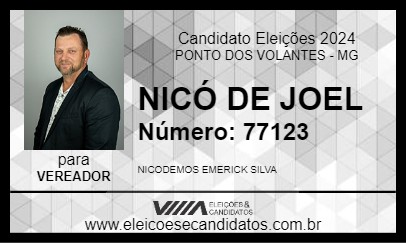 Candidato NICÓ DE JOEL 2024 - PONTO DOS VOLANTES - Eleições