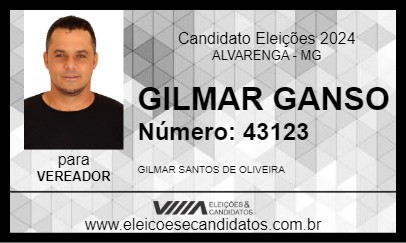 Candidato GILMAR GANSO 2024 - ALVARENGA - Eleições