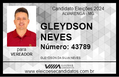 Candidato GLEYDSON NEVES 2024 - ALVARENGA - Eleições