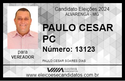 Candidato PAULO CESAR PC 2024 - ALVARENGA - Eleições