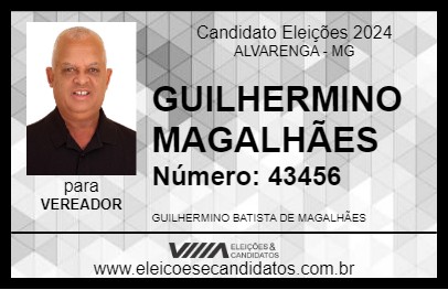 Candidato GUILHERMINO MAGALHÃES 2024 - ALVARENGA - Eleições