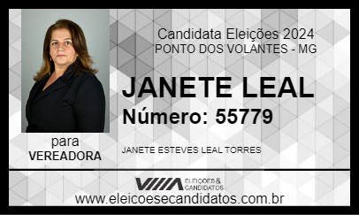 Candidato JANETE LEAL 2024 - PONTO DOS VOLANTES - Eleições