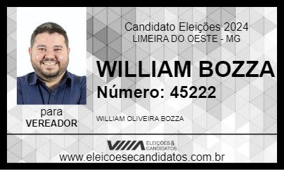 Candidato WILLIAM BOZZA 2024 - LIMEIRA DO OESTE - Eleições