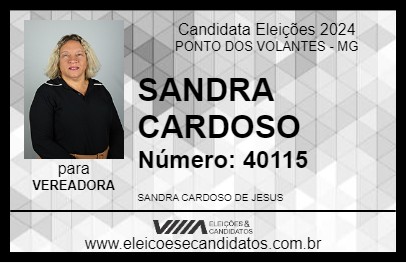 Candidato SANDRA CARDOSO 2024 - PONTO DOS VOLANTES - Eleições