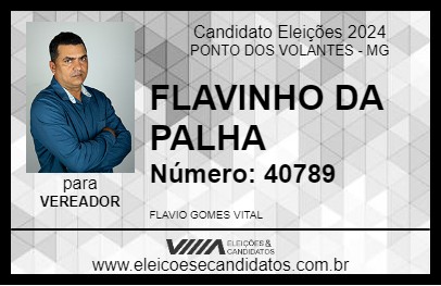 Candidato FLAVINHO DA PALHA 2024 - PONTO DOS VOLANTES - Eleições