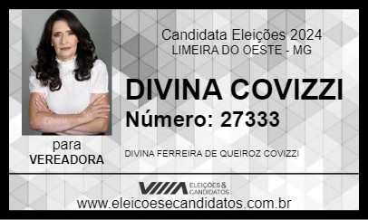 Candidato DIVINA COVIZZI 2024 - LIMEIRA DO OESTE - Eleições