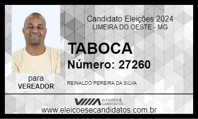 Candidato TABOCA 2024 - LIMEIRA DO OESTE - Eleições