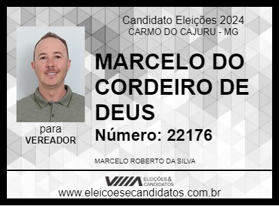 Candidato MARCELO DO CORDEIRO DE DEUS 2024 - CARMO DO CAJURU - Eleições