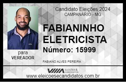 Candidato FABIANINHO ELETRICISTA 2024 - CAMPANÁRIO - Eleições