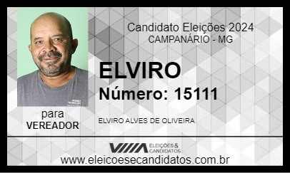 Candidato ELVIRO 2024 - CAMPANÁRIO - Eleições