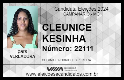 Candidato CLEUNICE KESINHA 2024 - CAMPANÁRIO - Eleições