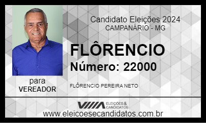 Candidato FLÔRENCIO 2024 - CAMPANÁRIO - Eleições