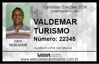 Candidato VALDEMAR TURISMO 2024 - CAMPANÁRIO - Eleições