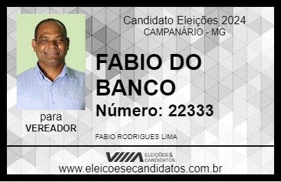 Candidato FABIO DO BANCO 2024 - CAMPANÁRIO - Eleições