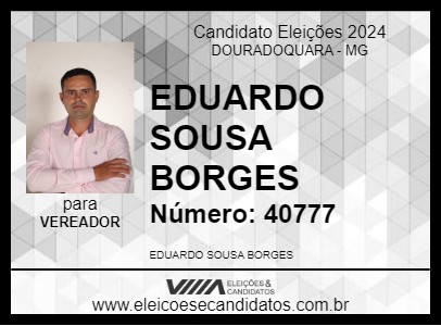 Candidato EDUARDO SOUSA BORGES 2024 - DOURADOQUARA - Eleições