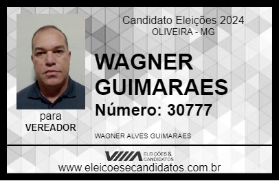 Candidato WAGNER GUIMARAES 2024 - OLIVEIRA - Eleições