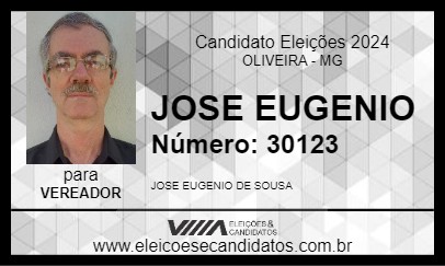 Candidato JOSE EUGENIO 2024 - OLIVEIRA - Eleições