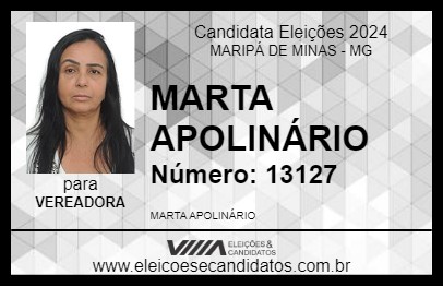 Candidato MARTA APOLINÁRIO 2024 - MARIPÁ DE MINAS - Eleições