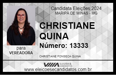 Candidato CHRISTIANE QUINA 2024 - MARIPÁ DE MINAS - Eleições