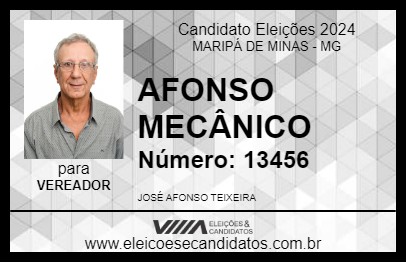 Candidato AFONSO MECÂNICO 2024 - MARIPÁ DE MINAS - Eleições