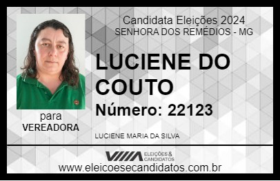 Candidato LUCIENE DO COUTO 2024 - SENHORA DOS REMÉDIOS - Eleições