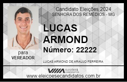 Candidato LUCAS ARMOND 2024 - SENHORA DOS REMÉDIOS - Eleições