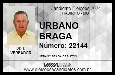 Candidato URBANO BRAGA 2024 - ITABIRITO - Eleições