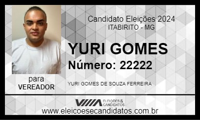 Candidato YURI GOMES 2024 - ITABIRITO - Eleições