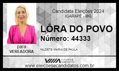 Candidato LÔRA DO POVO 2024 - IGARAPÉ - Eleições