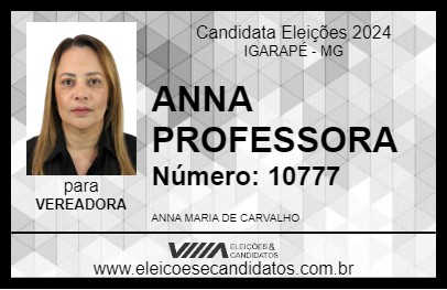 Candidato ANNA PROFESSORA 2024 - IGARAPÉ - Eleições