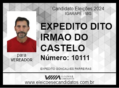 Candidato EXPEDITO DITO IRMAO DO CASTELO 2024 - IGARAPÉ - Eleições