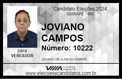 Candidato JOVIANO CAMPOS 2024 - IGARAPÉ - Eleições