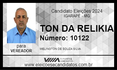 Candidato TON DA RELIKIA 2024 - IGARAPÉ - Eleições