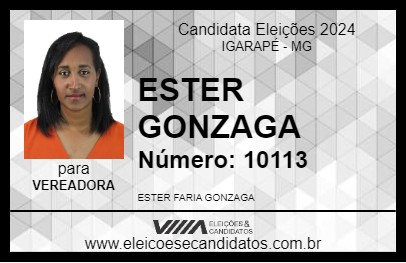 Candidato ESTER GONZAGA 2024 - IGARAPÉ - Eleições