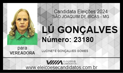 Candidato LÚ GONÇALVES 2024 - SÃO JOAQUIM DE BICAS - Eleições