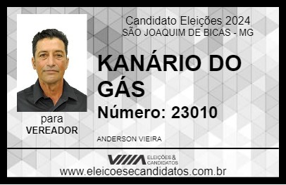 Candidato KANÁRIO DO GÁS 2024 - SÃO JOAQUIM DE BICAS - Eleições