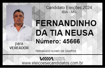 Candidato FERNANDINHO DA TIA NEUSA 2024 - IBIÁ - Eleições