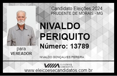 Candidato NIVALDO PERIQUITO 2024 - PRUDENTE DE MORAIS - Eleições