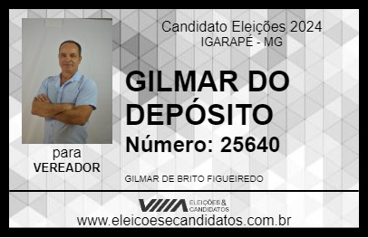 Candidato GILMAR DO DEPÓSITO 2024 - IGARAPÉ - Eleições