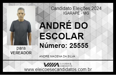 Candidato ANDRÉ DO ESCOLAR 2024 - IGARAPÉ - Eleições