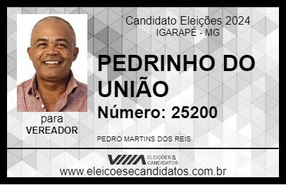 Candidato PEDRINHO DO UNIÃO 2024 - IGARAPÉ - Eleições