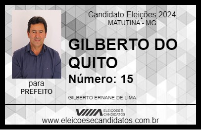 Candidato GILBERTO DO QUITO 2024 - MATUTINA - Eleições