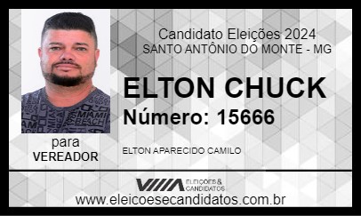 Candidato ELTON CHUCK 2024 - SANTO ANTÔNIO DO MONTE - Eleições