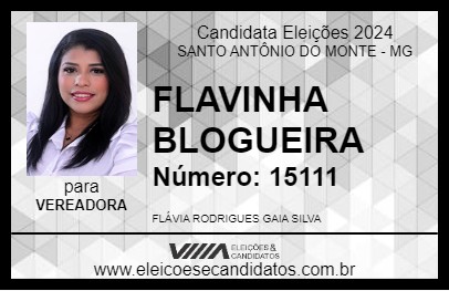 Candidato FLAVINHA BLOGUEIRA 2024 - SANTO ANTÔNIO DO MONTE - Eleições