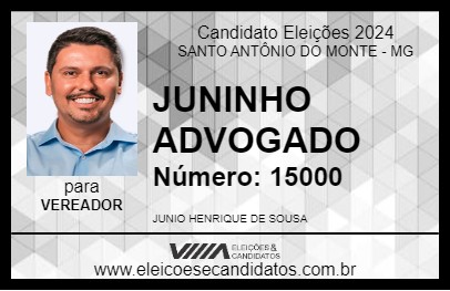 Candidato JUNINHO ADVOGADO 2024 - SANTO ANTÔNIO DO MONTE - Eleições