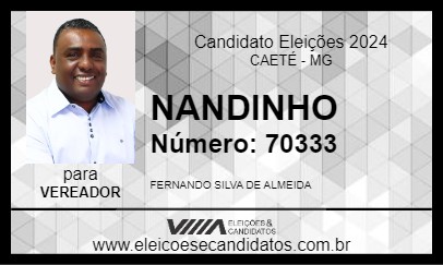 Candidato NANDINHO 2024 - CAETÉ - Eleições