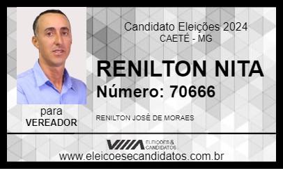 Candidato RENILTON NITA 2024 - CAETÉ - Eleições