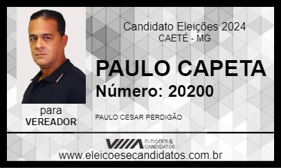 Candidato PAULO CAPETA 2024 - CAETÉ - Eleições