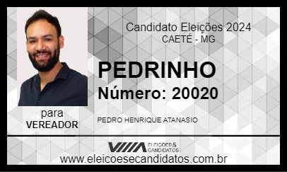 Candidato PEDRINHO 2024 - CAETÉ - Eleições