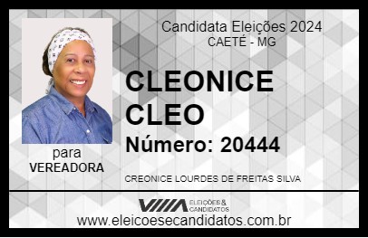 Candidato CLEONICE CLEO 2024 - CAETÉ - Eleições